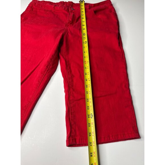 5ive Womens Red Capri Pants Size 16 Cotton-Polyester Blend - Picture 6 of 8